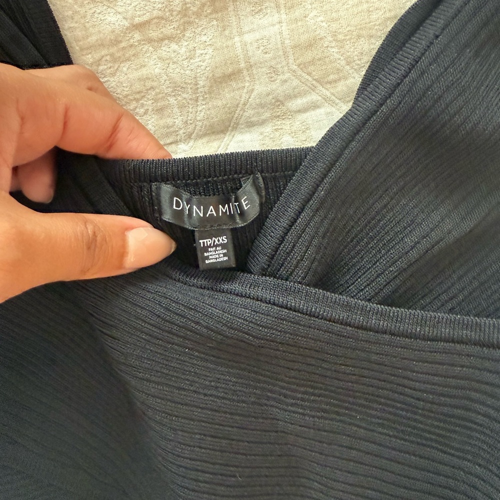 Dynamite Black Ribbed Tank Top - image 2